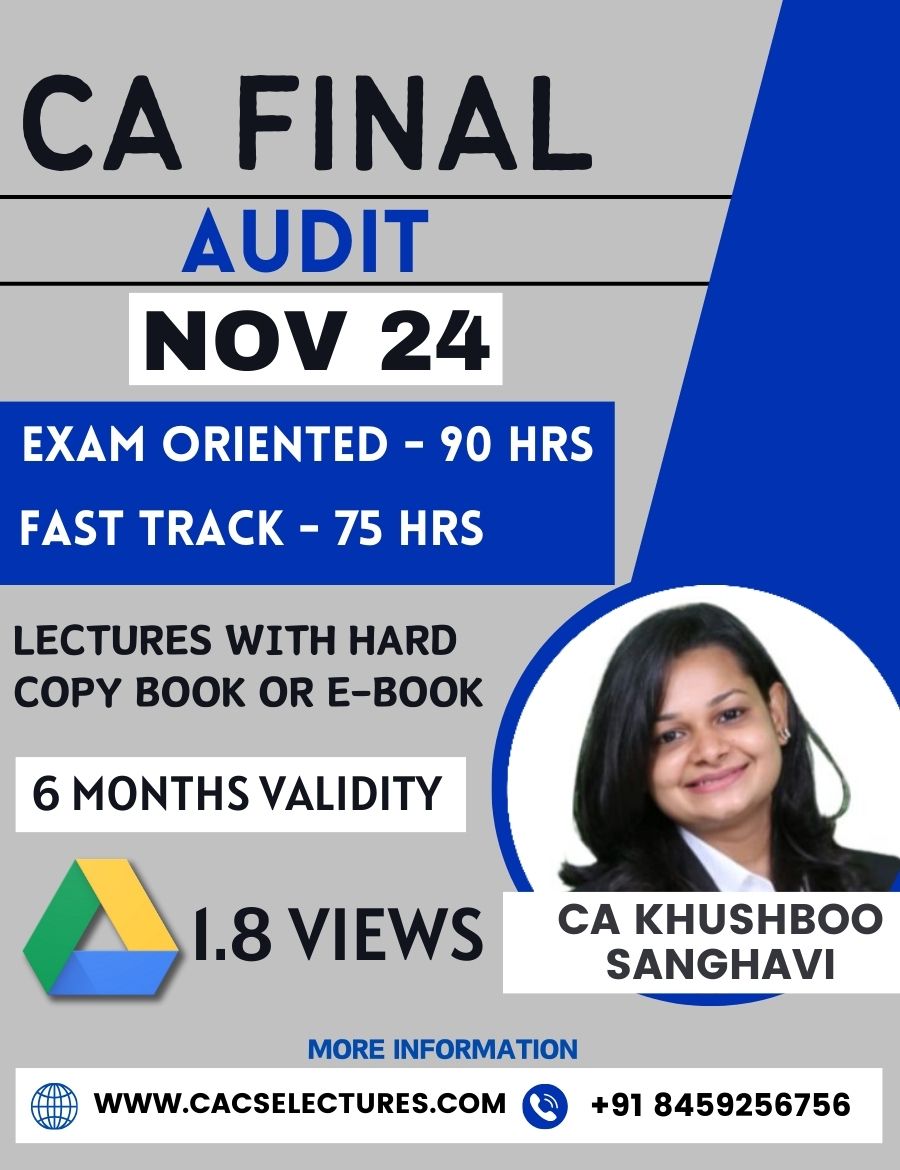 CA Final Audit Online Classes Courses Lectures by CA Khushboo Sanghavi